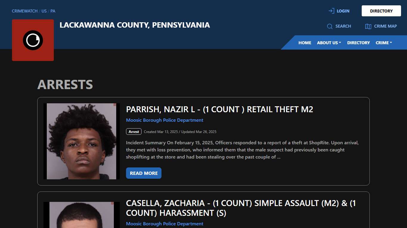 Arrests for Lackawanna County, Pennsylvania | CRIMEWATCH